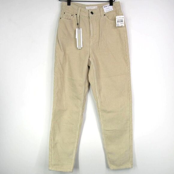 TOPSHOP Corduroy Mom Jeans In Cream Sz 4 - Picture 2 of 8